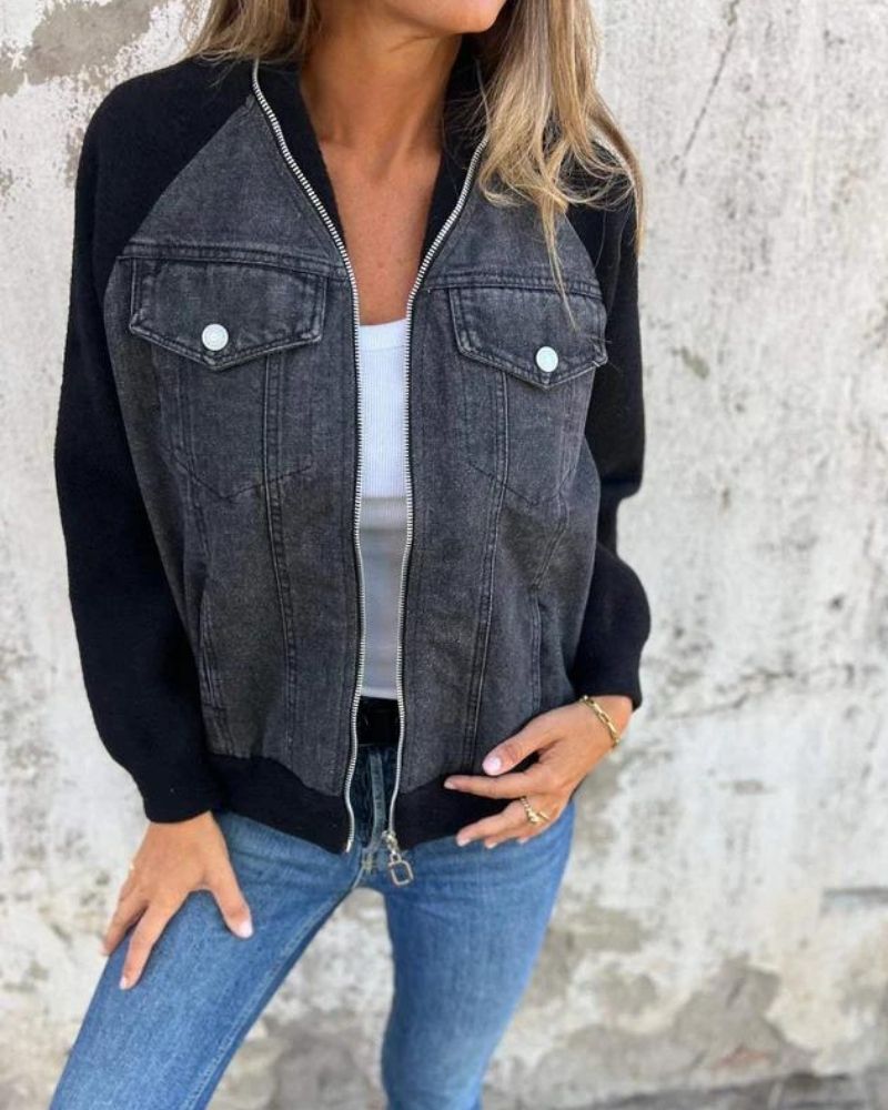 ANIDIA - MODERN DENIM FABRIC JACKET