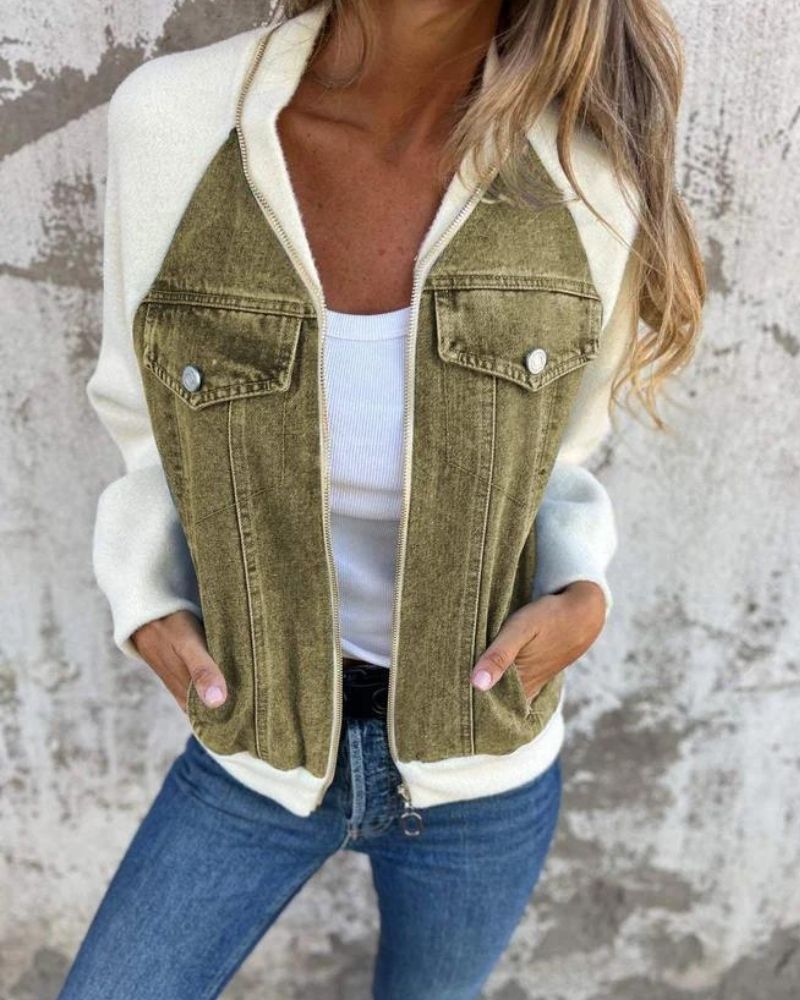 ANIDIA - MODERN DENIM FABRIC JACKET