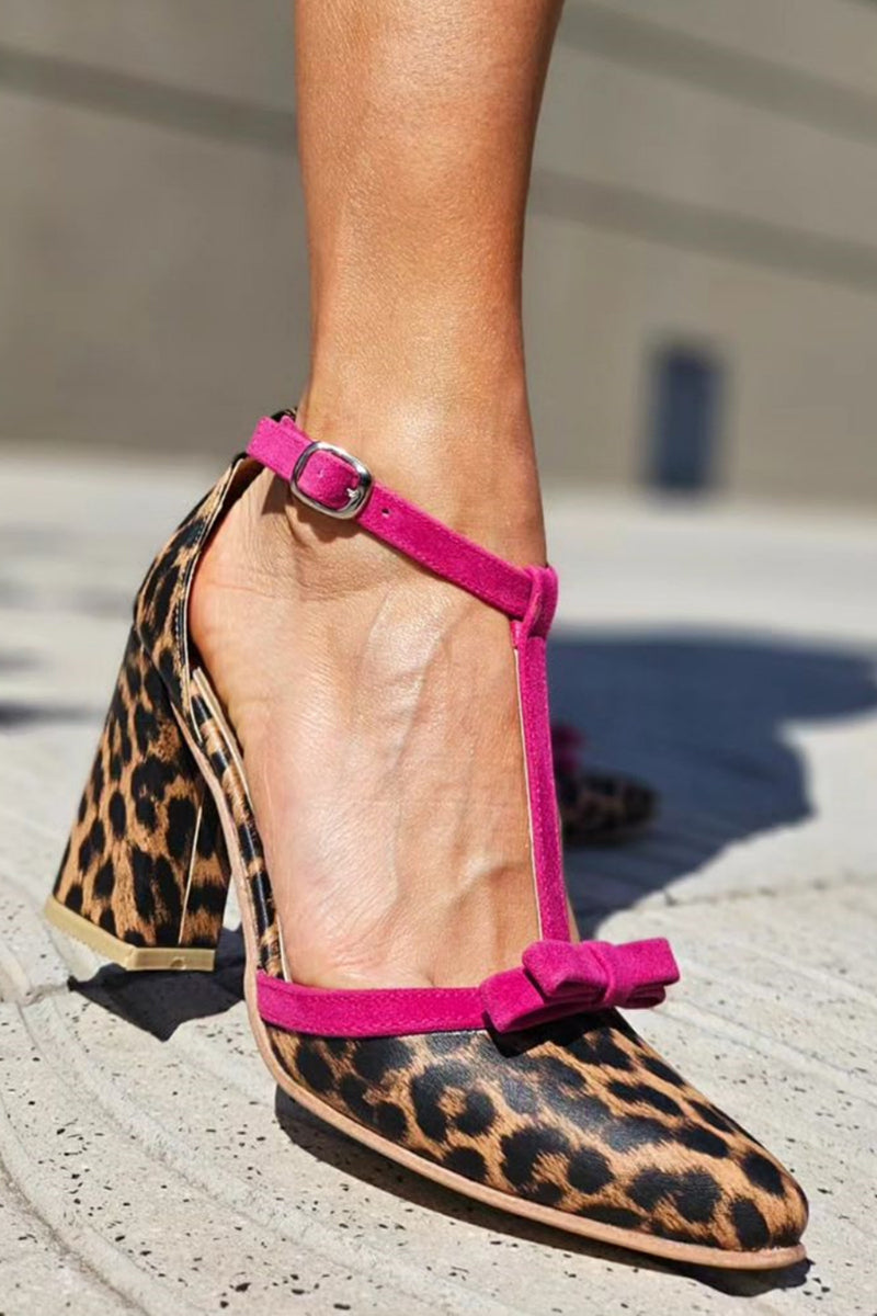 Leontina | Green leopard print sandals with colored accents