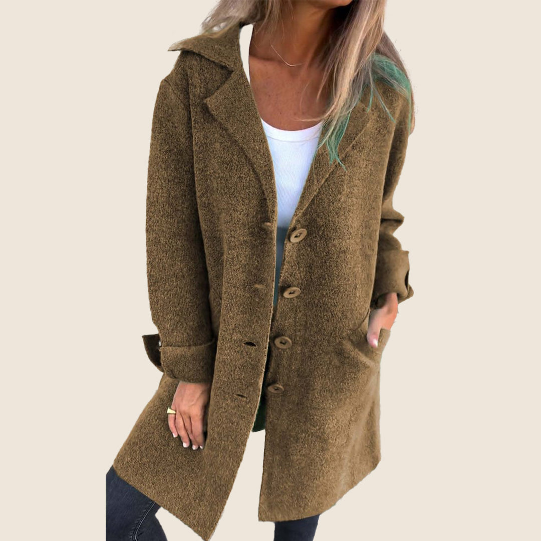 Casual Monopette Coat with Lapels