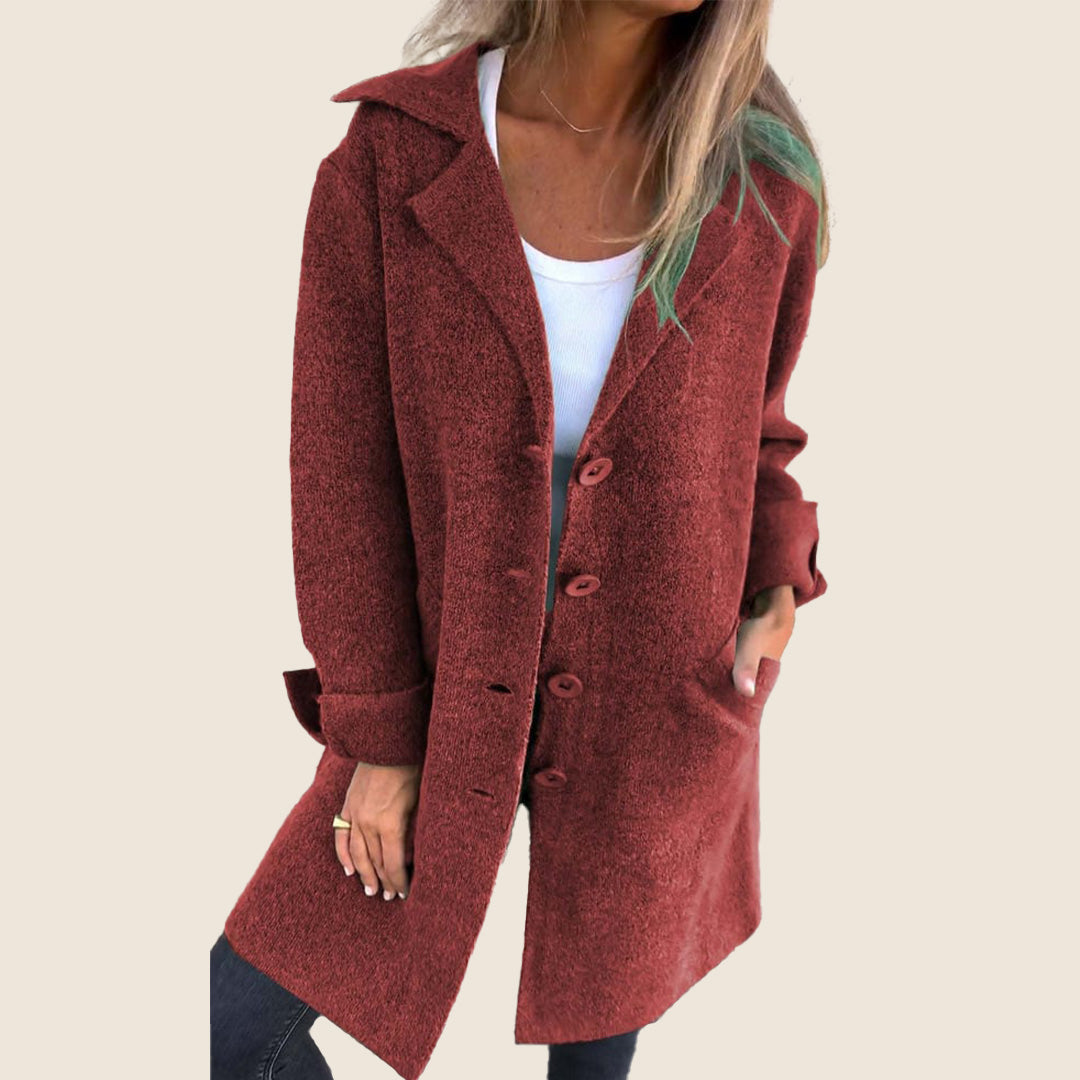 Casual Monopette Coat with Lapels