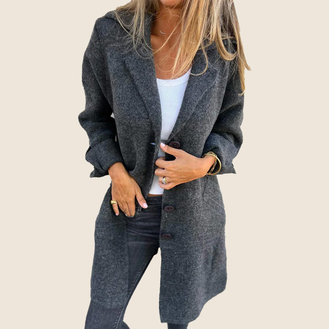 Casual Monopette Coat with Lapels