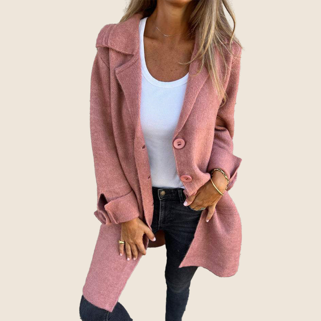 Casual Monopette Coat with Lapels