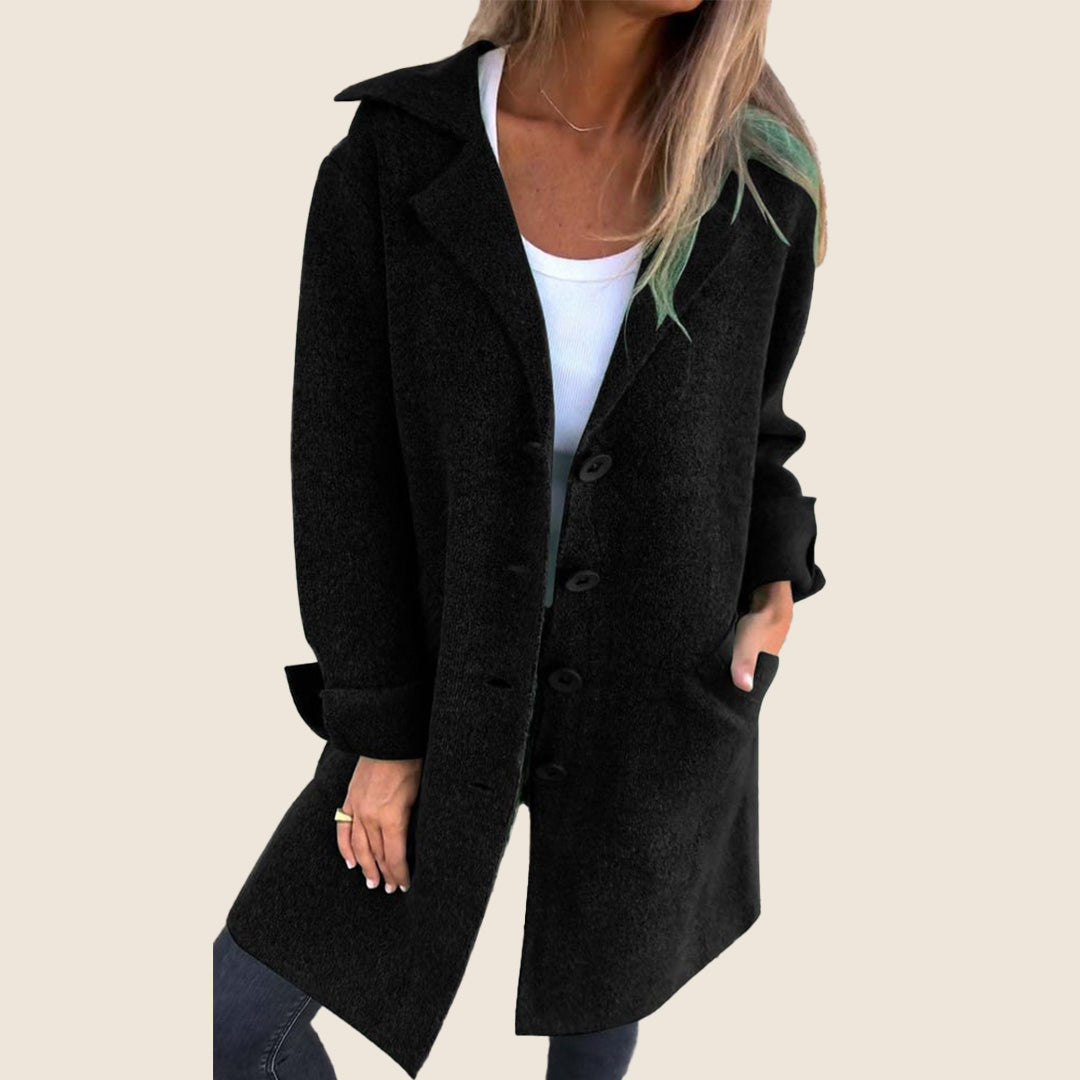 Casual Monopette Coat with Lapels