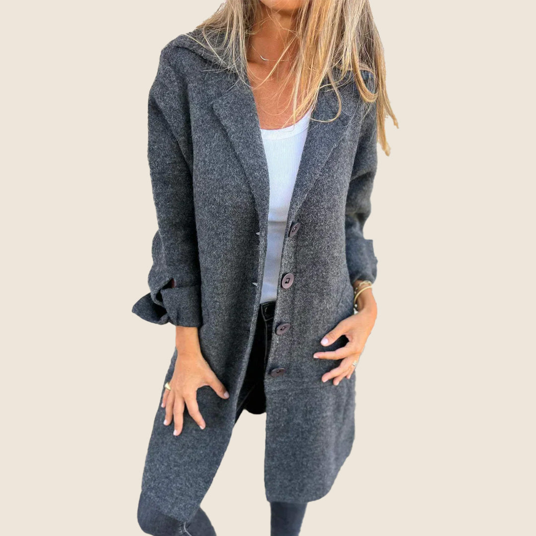 Casual Monopette Coat with Lapels