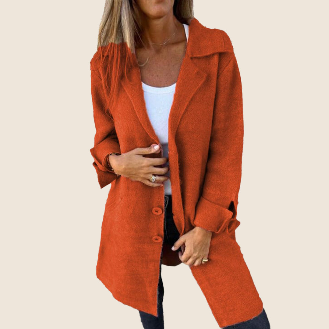 Casual Monopette Coat with Lapels