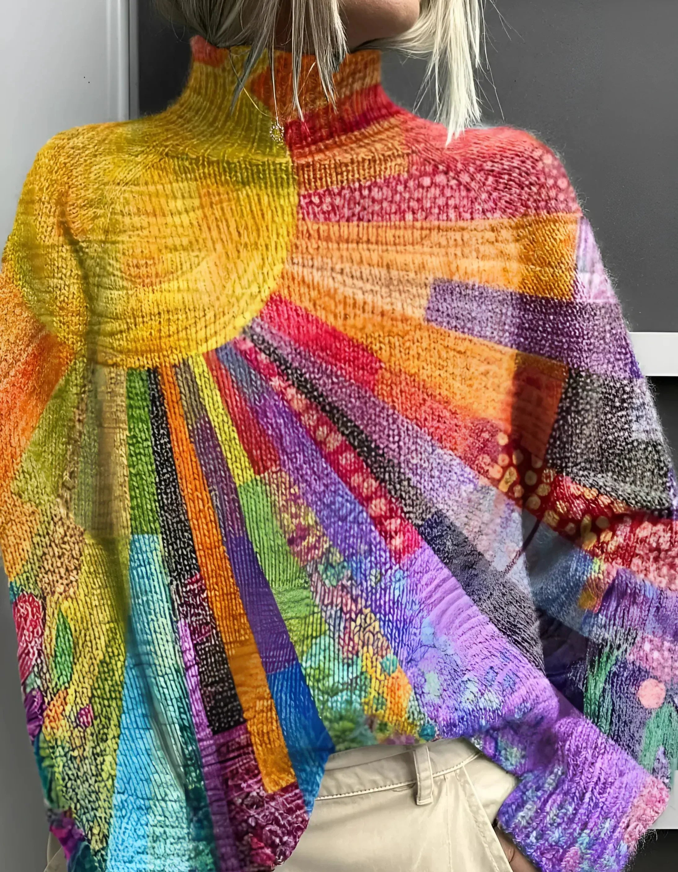 Fana | Vibrant and Colorful Turtleneck Sweater